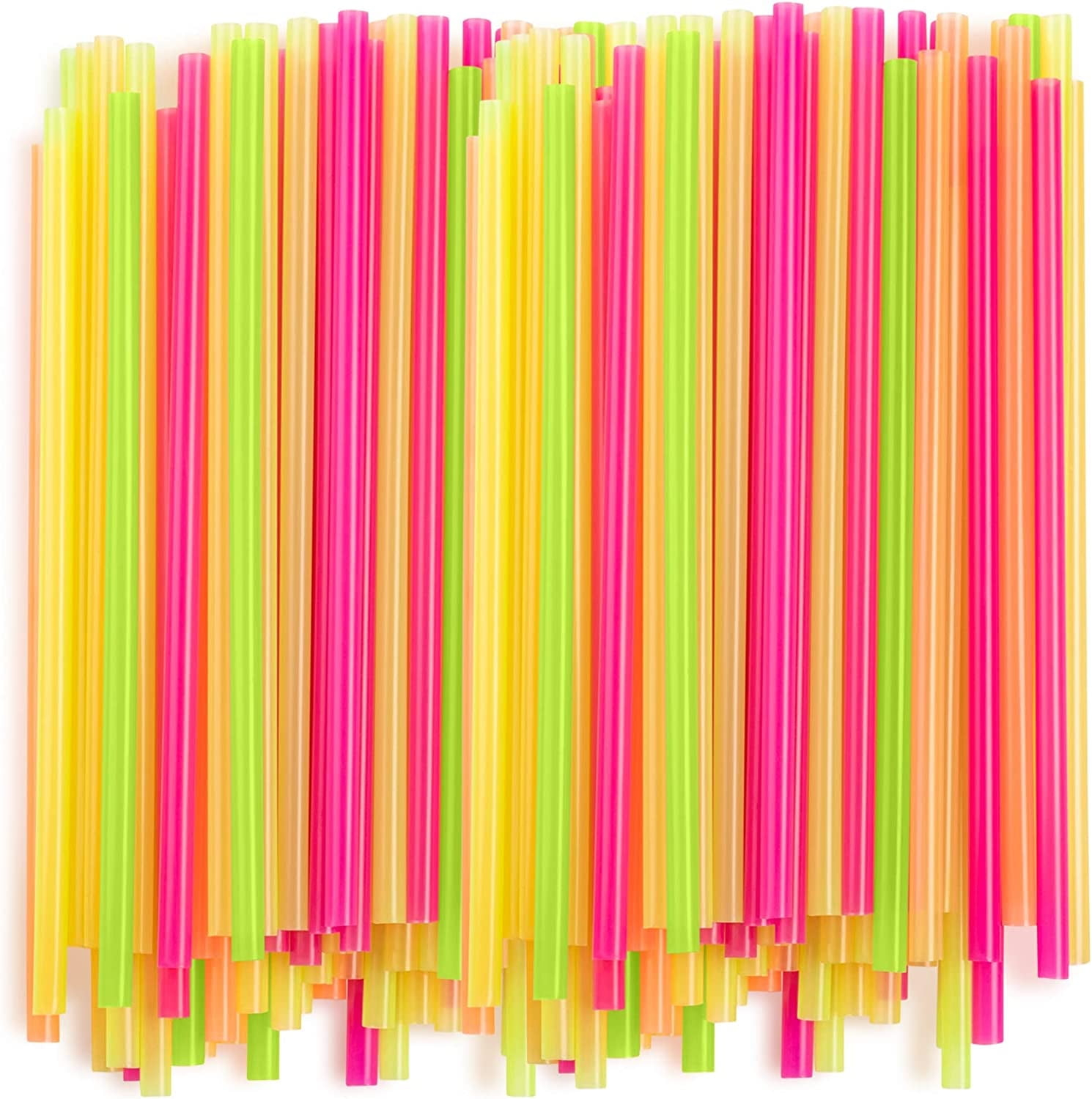 Comfy Package Wide Straws for Drinking & Smoothies [100 Pack] Assorted Colors