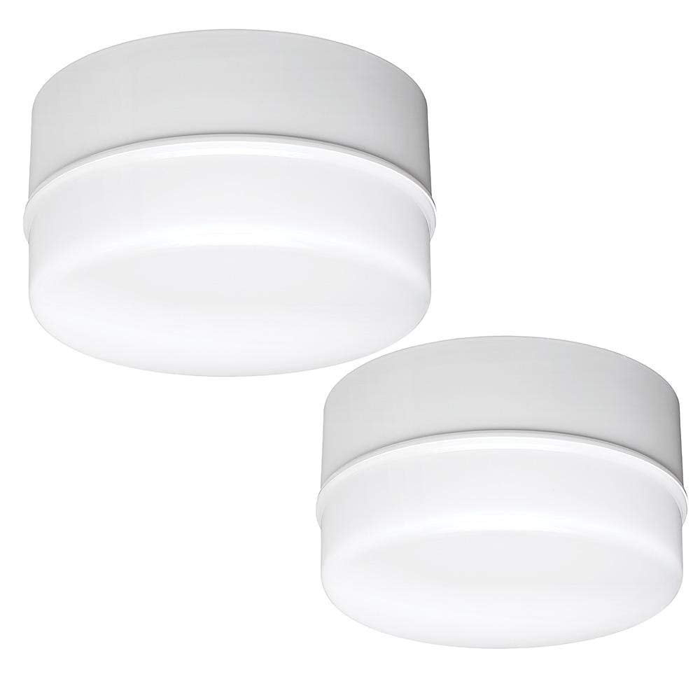 Commercial Electric 2 Pack 5" 50 Watt Equivalent White Integrated LED Flushmount
