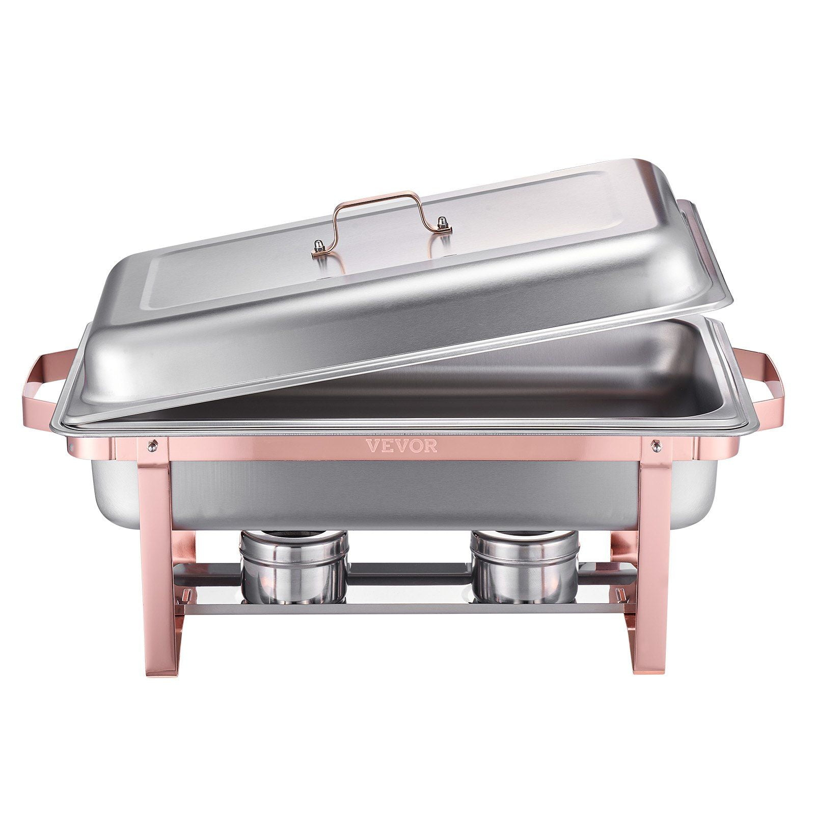 KFFKFF 2 Pack Chafing Dish Buffet Set, 8 Qt Stainless Steel Chafing Dishes with 2 Full Size Trays, Lid, Water Tray, Stand, and Fuel Holder, Ideal for Parties, Events, Wedding, Camping, Dinner