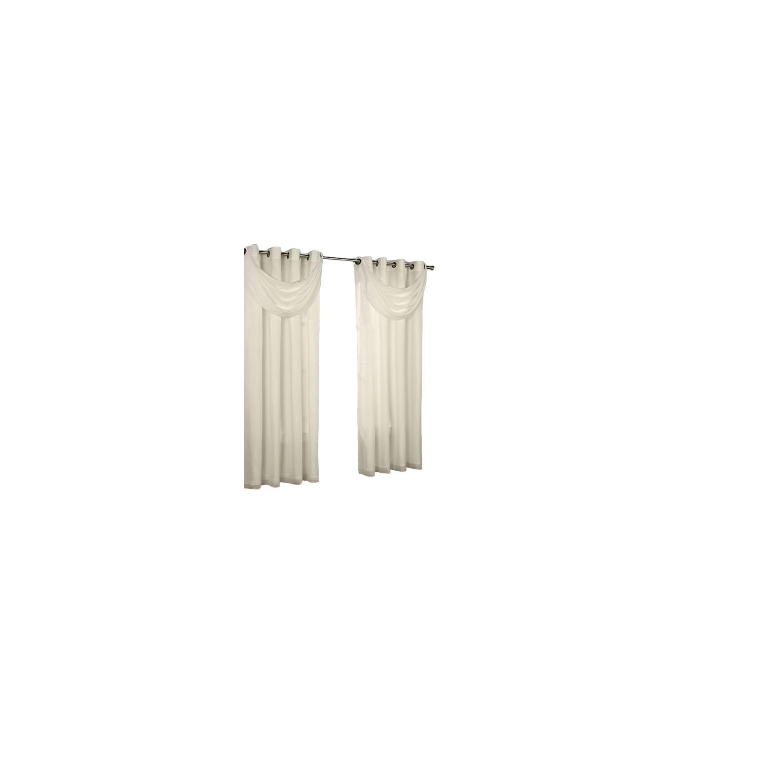 Commonwealth Thermavoile Rhapsody Lined Grommet Ascot Valance - 36x19" - Ivory