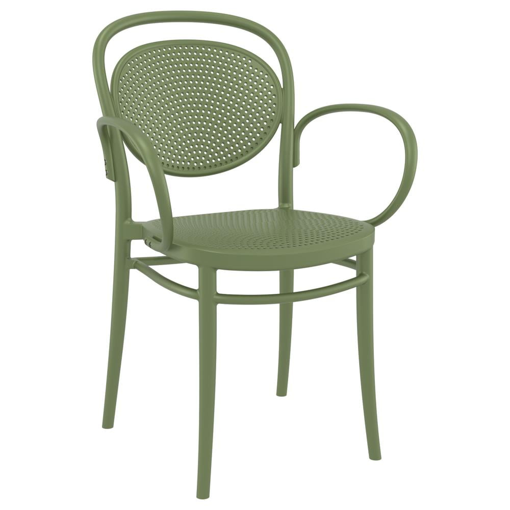 Siesta Marcel XL Resin Outdoor Arm Chair Olive Green, Set of 2