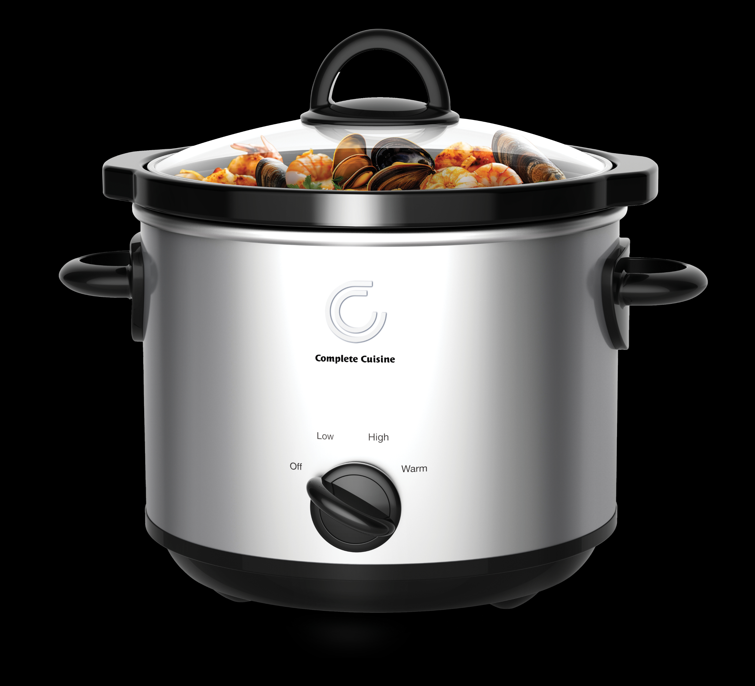 Complete Cuisine CC-3000-SL 3-Quart Round Stainless-Steel Slow Cooker