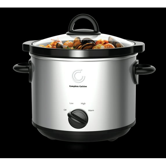 Complete Cuisine CC-3000-SL 3-Quart Round Stainless-Steel Slow Cooker