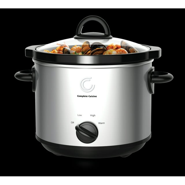 Complete Cuisine CC-3000-SL 3-Quart Round Stainless-Steel Slow Cooker