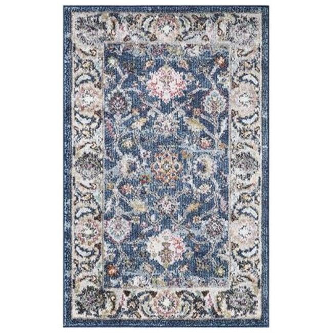 3 x 4 ft. Vintage Istanbul Border Rectangle Area Rug, Navy