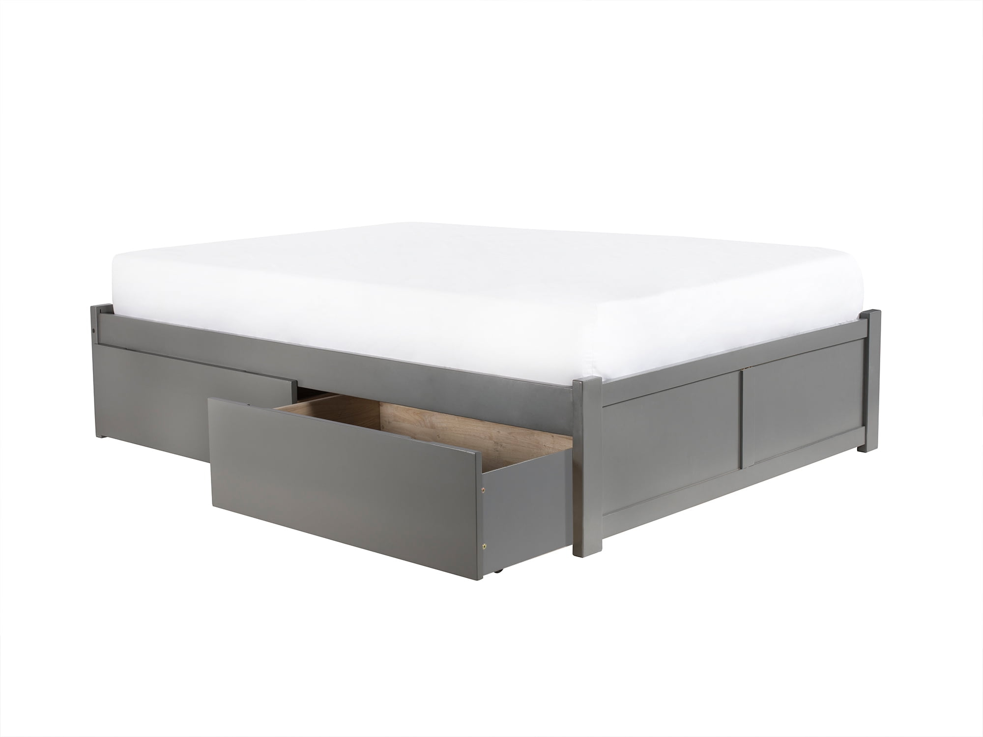 Concord Platform Bed with Flat Panel Foot Board and 2 Urban Bed Drawers, Multiple Colors, Multiple Sizes