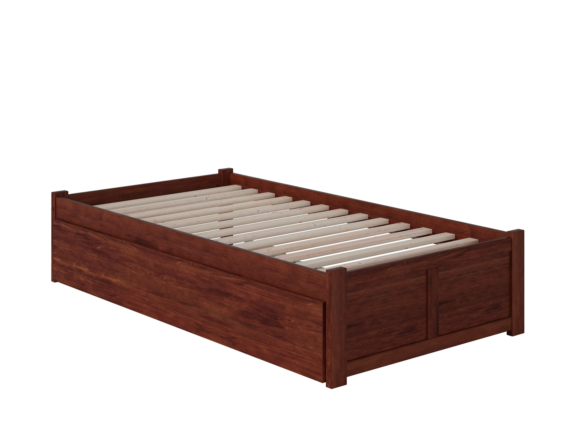 Concord Twin Extra Long Bed with Footboard and Twin Extra Long Trundle in Walnut
