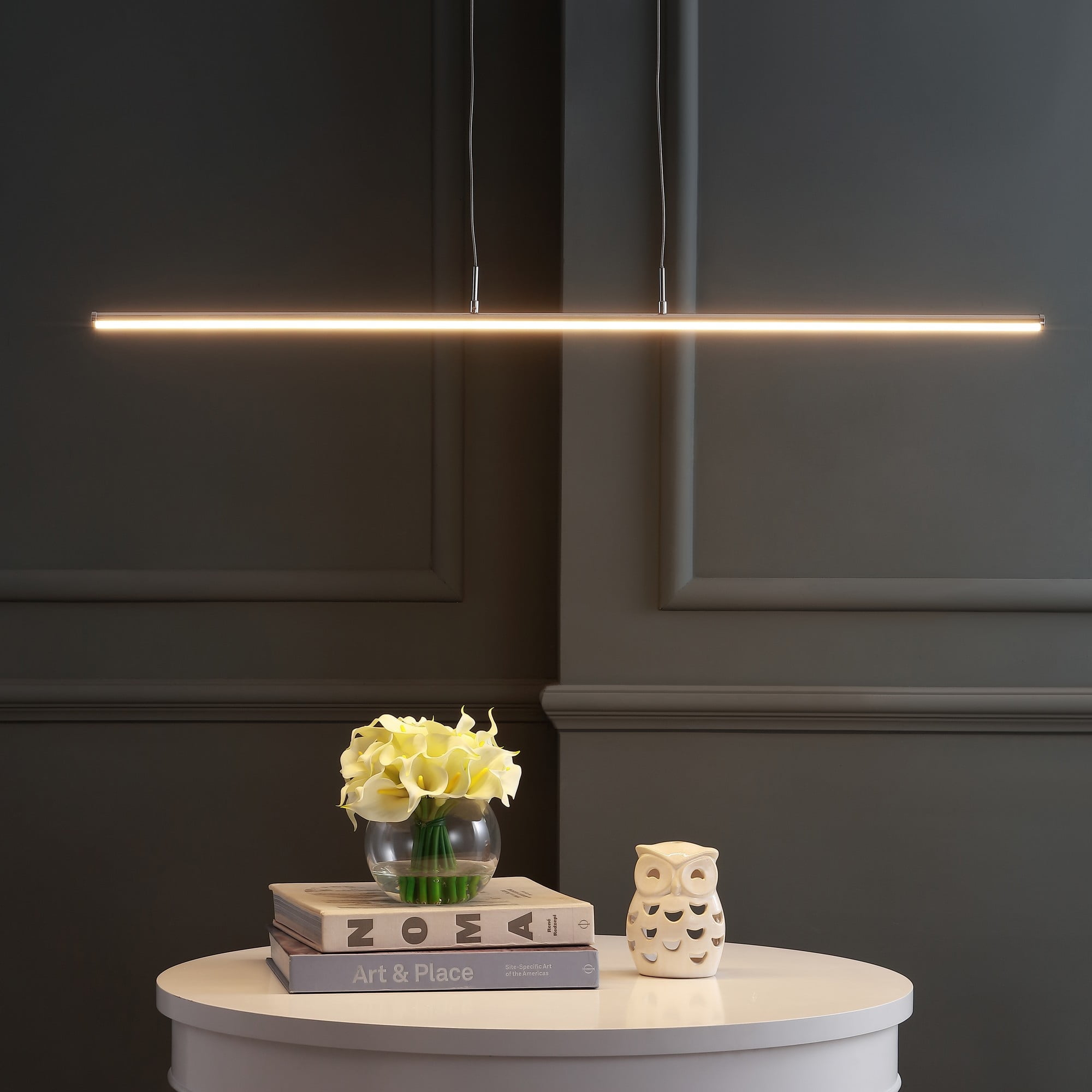 Conley 39.5" Dimmable Adjustable Integrated LED Metal Linear Pendant, Chrome