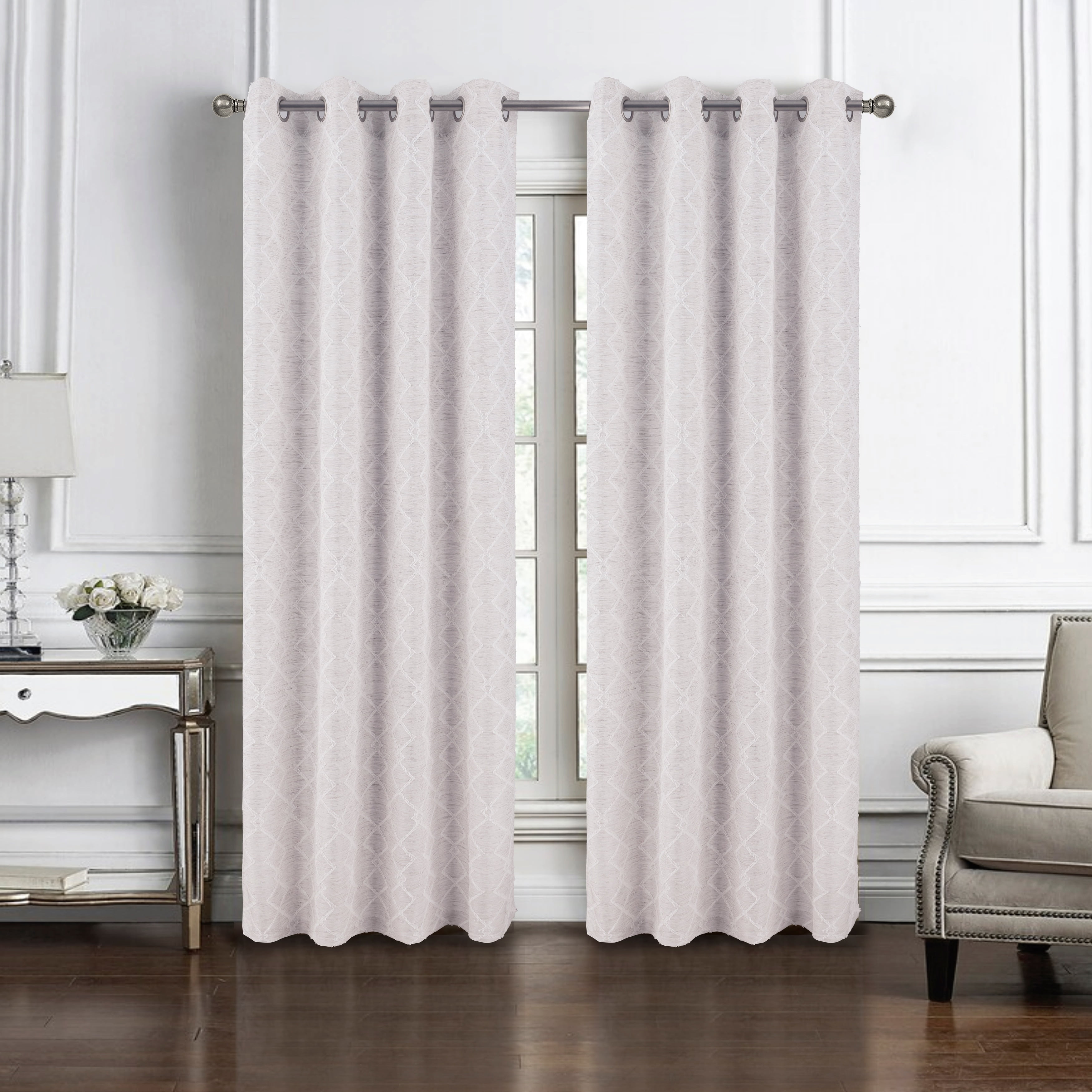 RT Designers Collection Connor Jacquard Premium & Stylish Grommet Panel 54" x 84" Beige