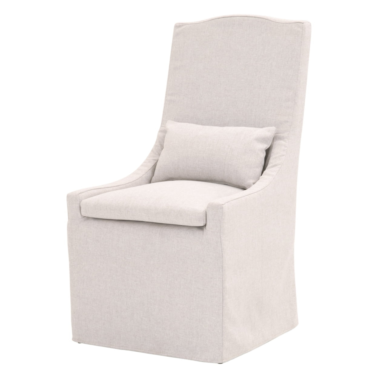 Contemporary Fabric Upholstered Side Chair with Lumbar Pillow, Gray- Saltoro Sherpi