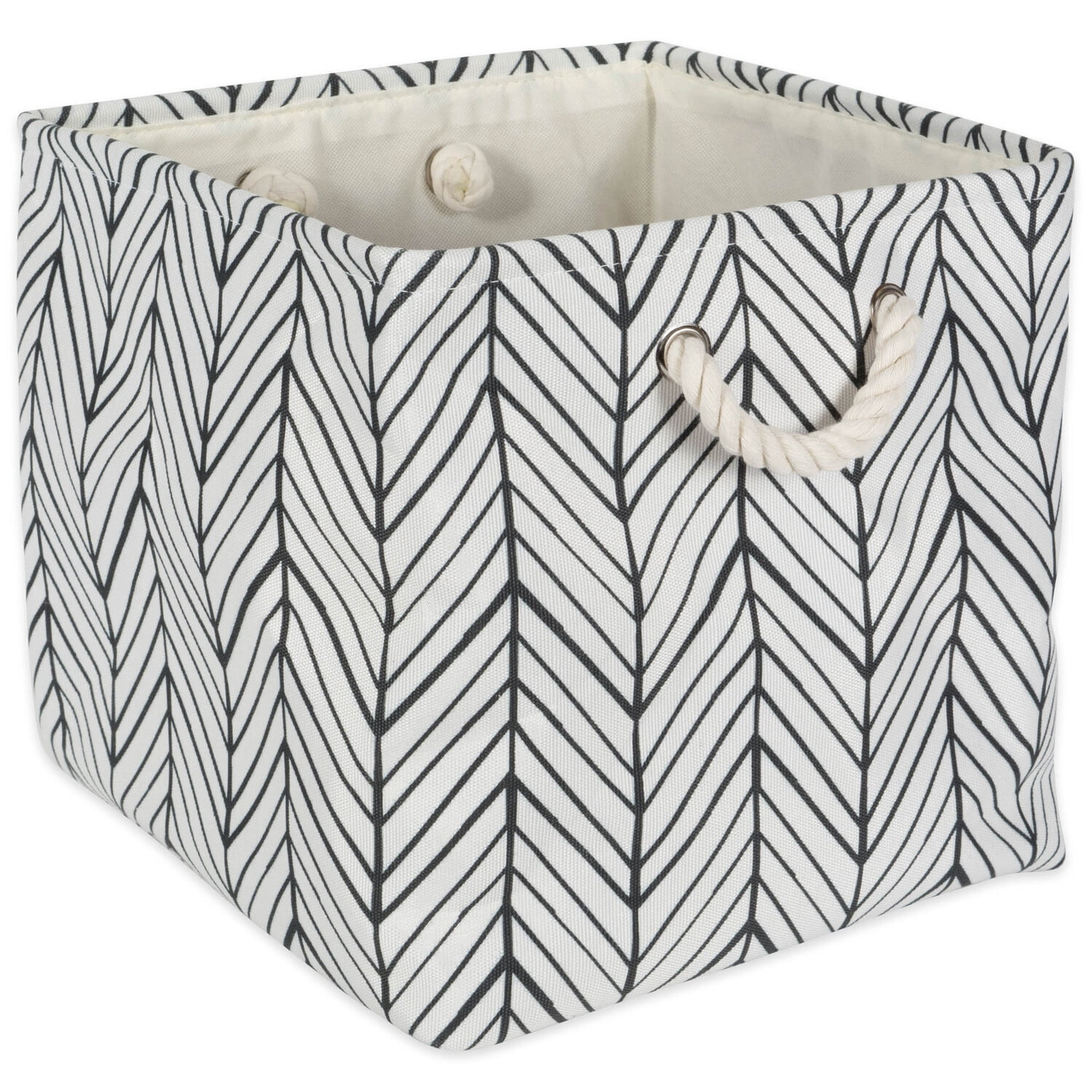 Contemporary Home Living 11" Black and White Square Multi Purpose Storage Bin