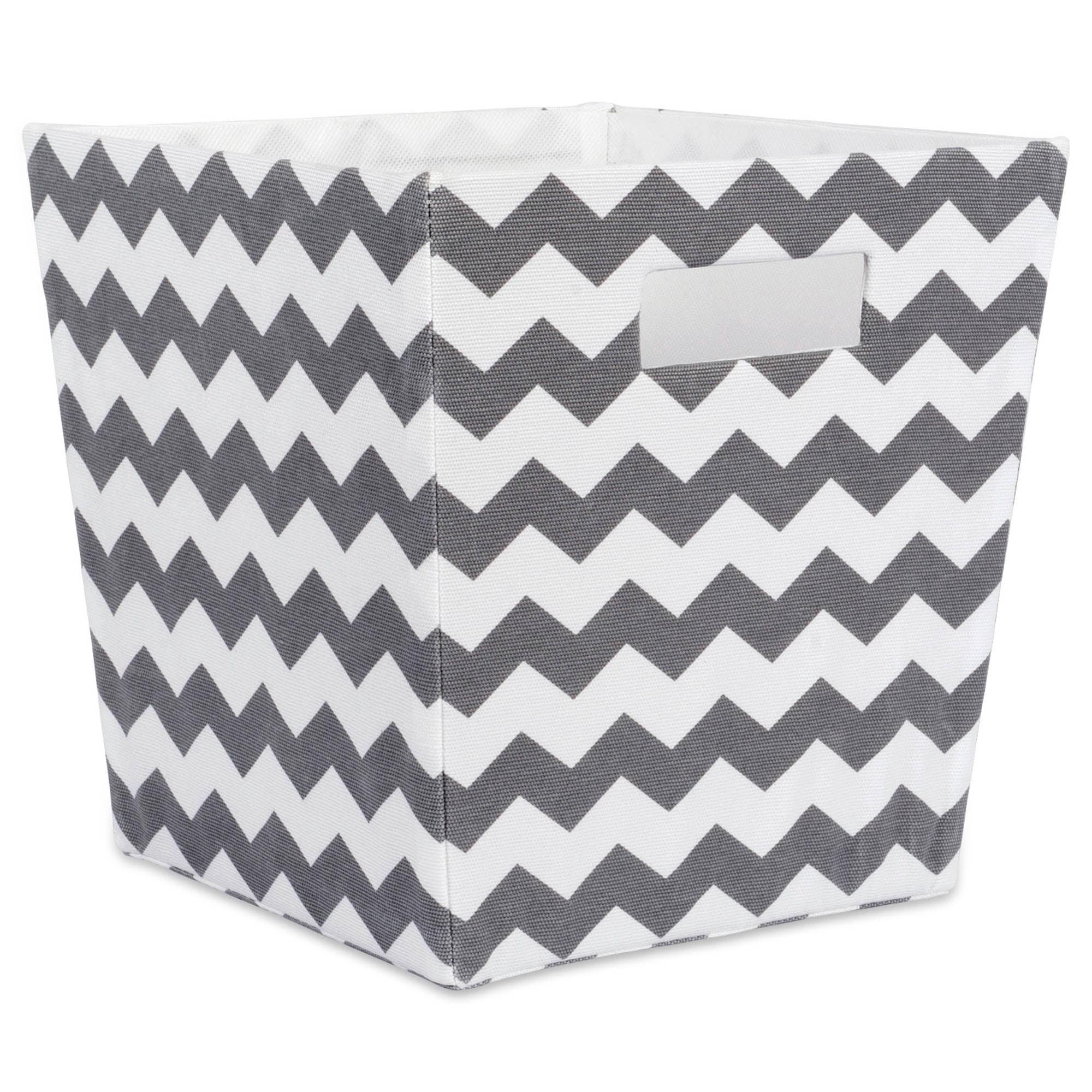 11 x 11 x 11 in. Chevron Polyester Trapezoid Storage Bin, Grey