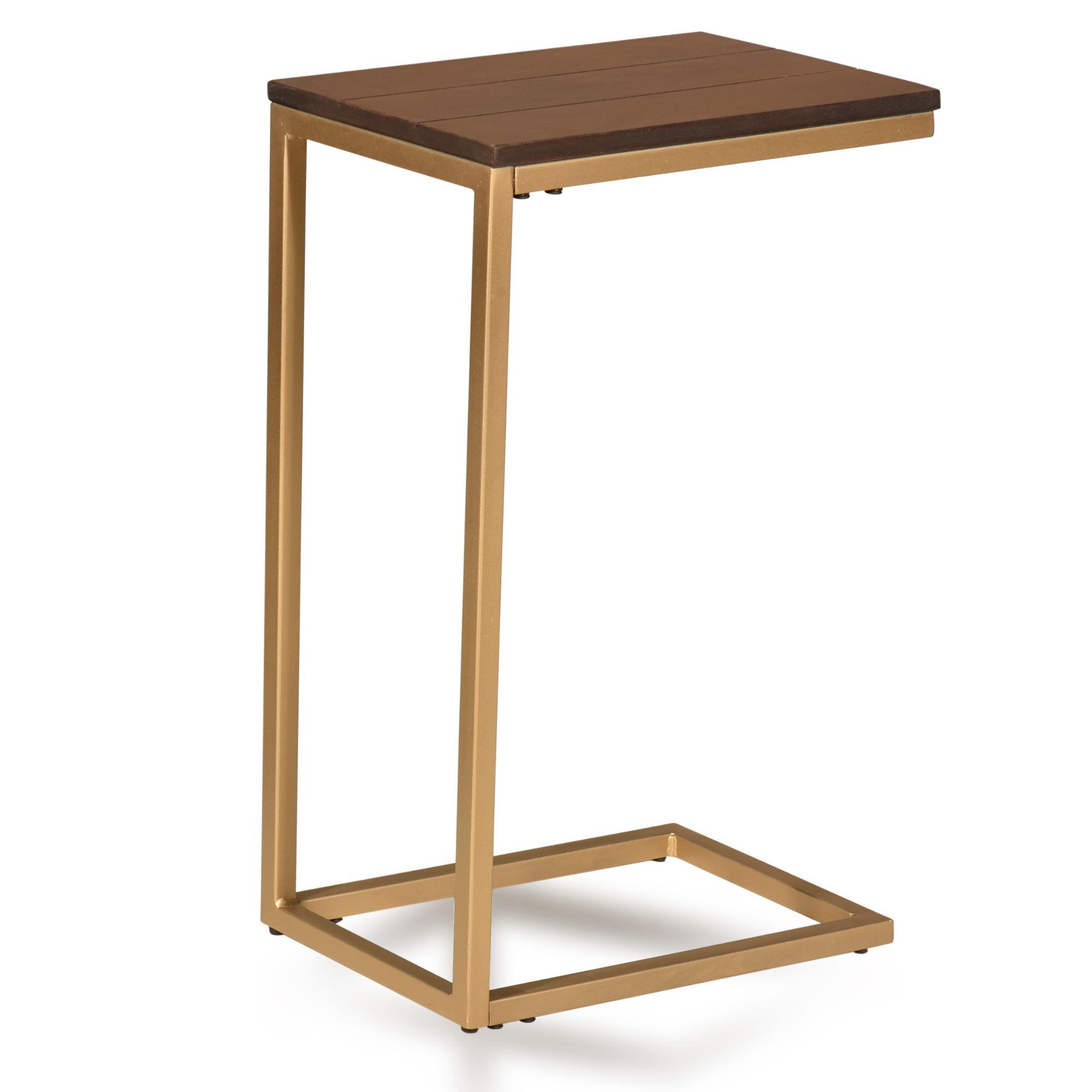 Contemporary Home Living 25.25" Brown and Gold Computer Tray Table with Rectangular Top