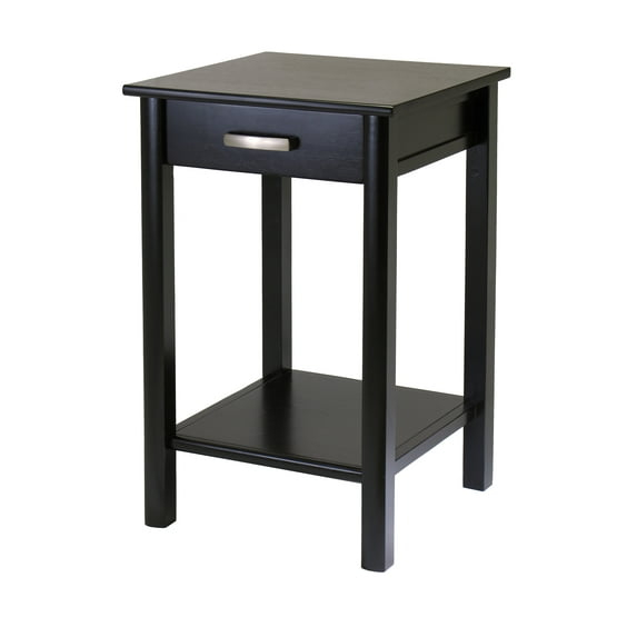 Contemporary Home Living 31" Dark Espresso Unique Liso Square Shaped Top End Table with Drawer and