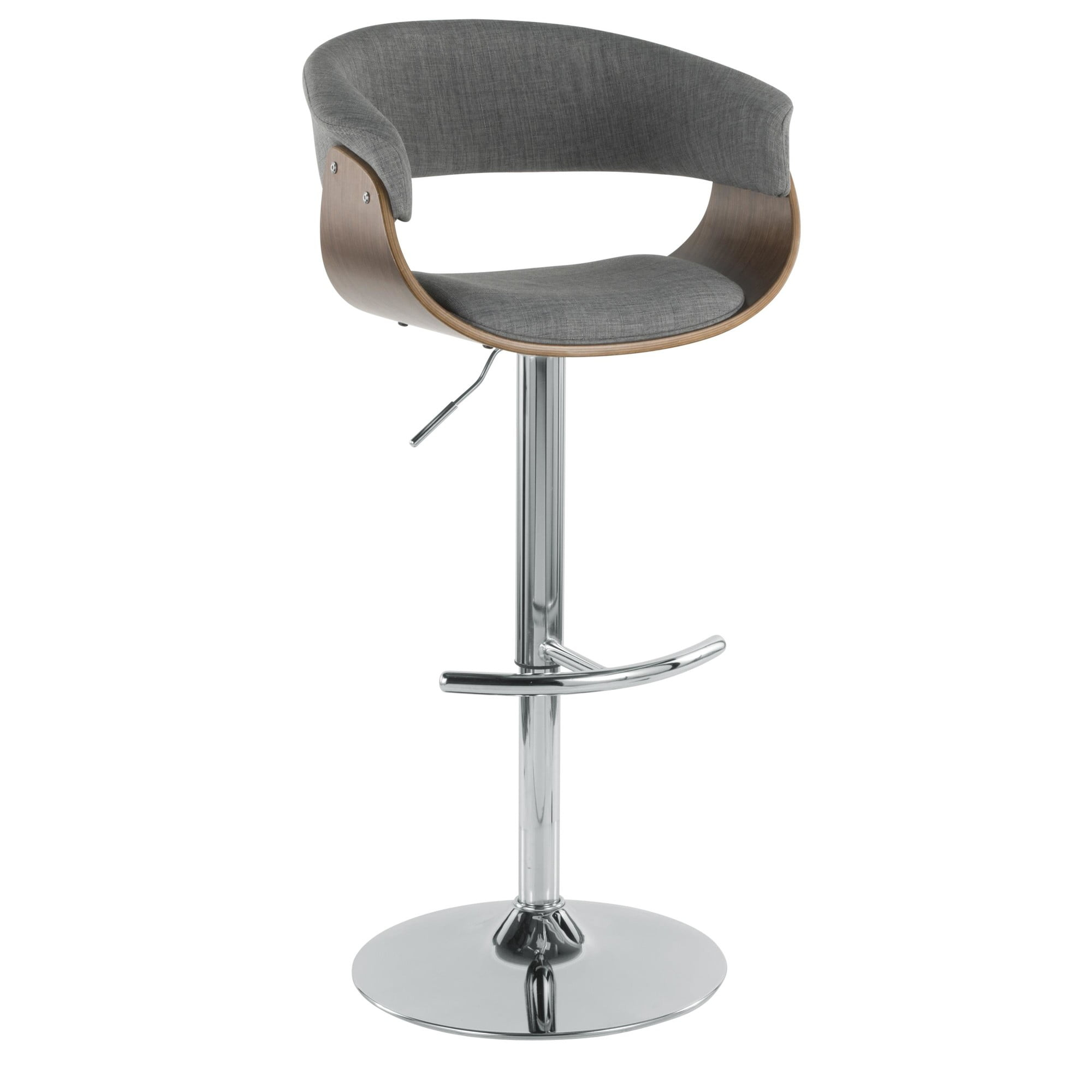 Contemporary Home Living 44.5" Vintage Mod Mid-Century Modern Adjustable Barstool with Swivel in