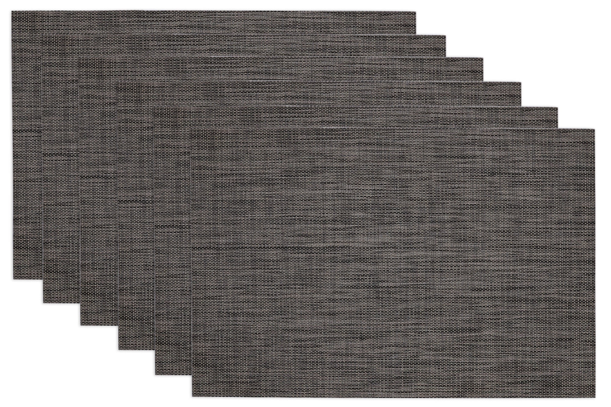 Unique Bargains Durable Placemats for Dining Table, Resistant Kitchen Place Mats Set of 6 Black Grey 18" x 12"