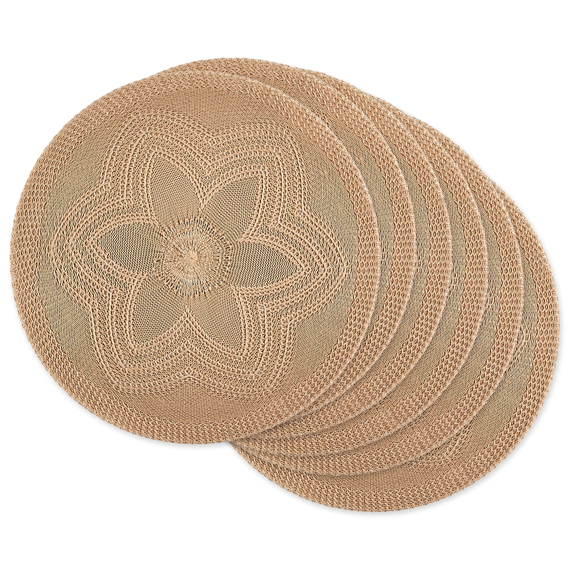 Stone Floral Pp Woven Round Placemat - Set of 6