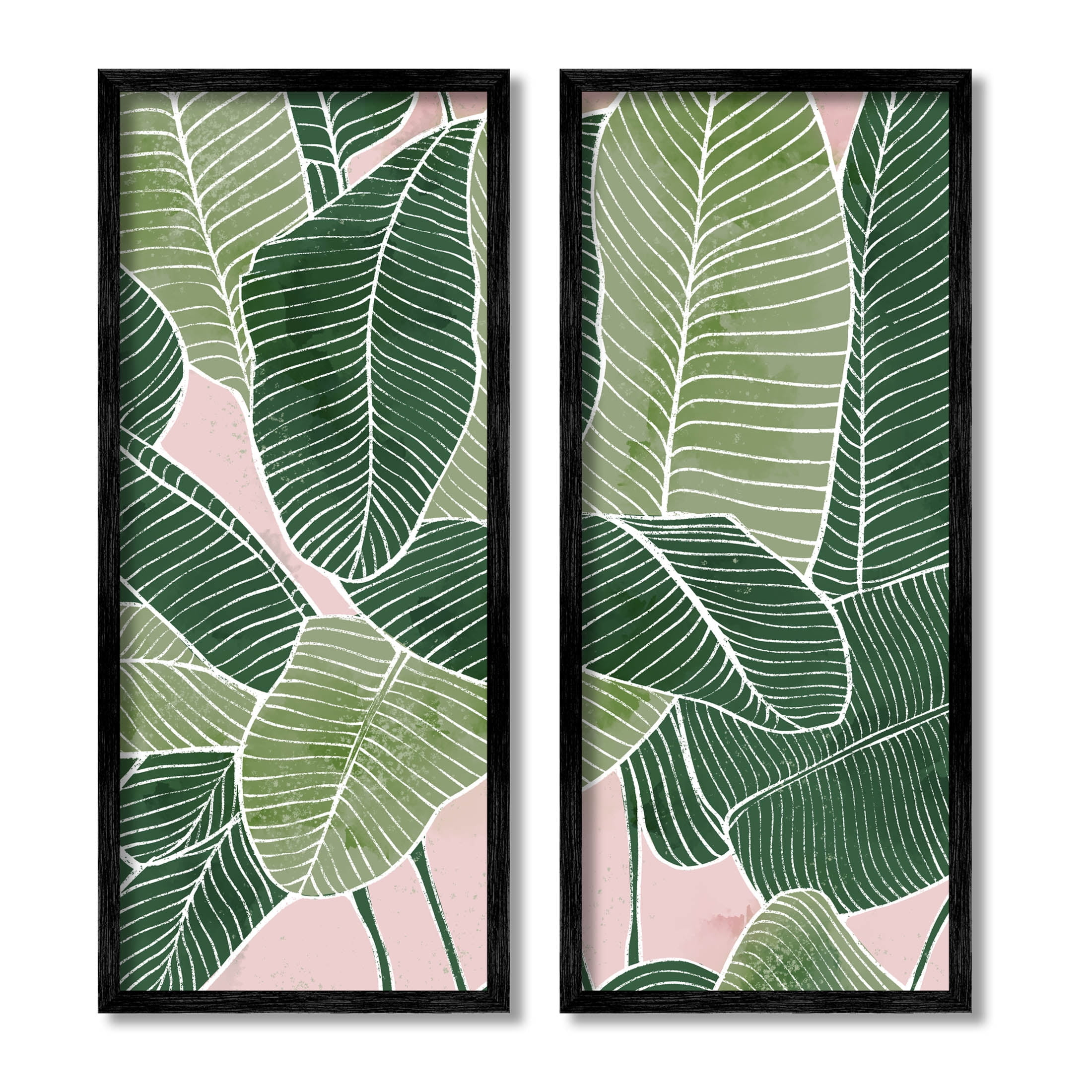 Stupell Industries " Contemporary Jungle Vegetation Leaves " by Ziwei Li 2 - Pieces