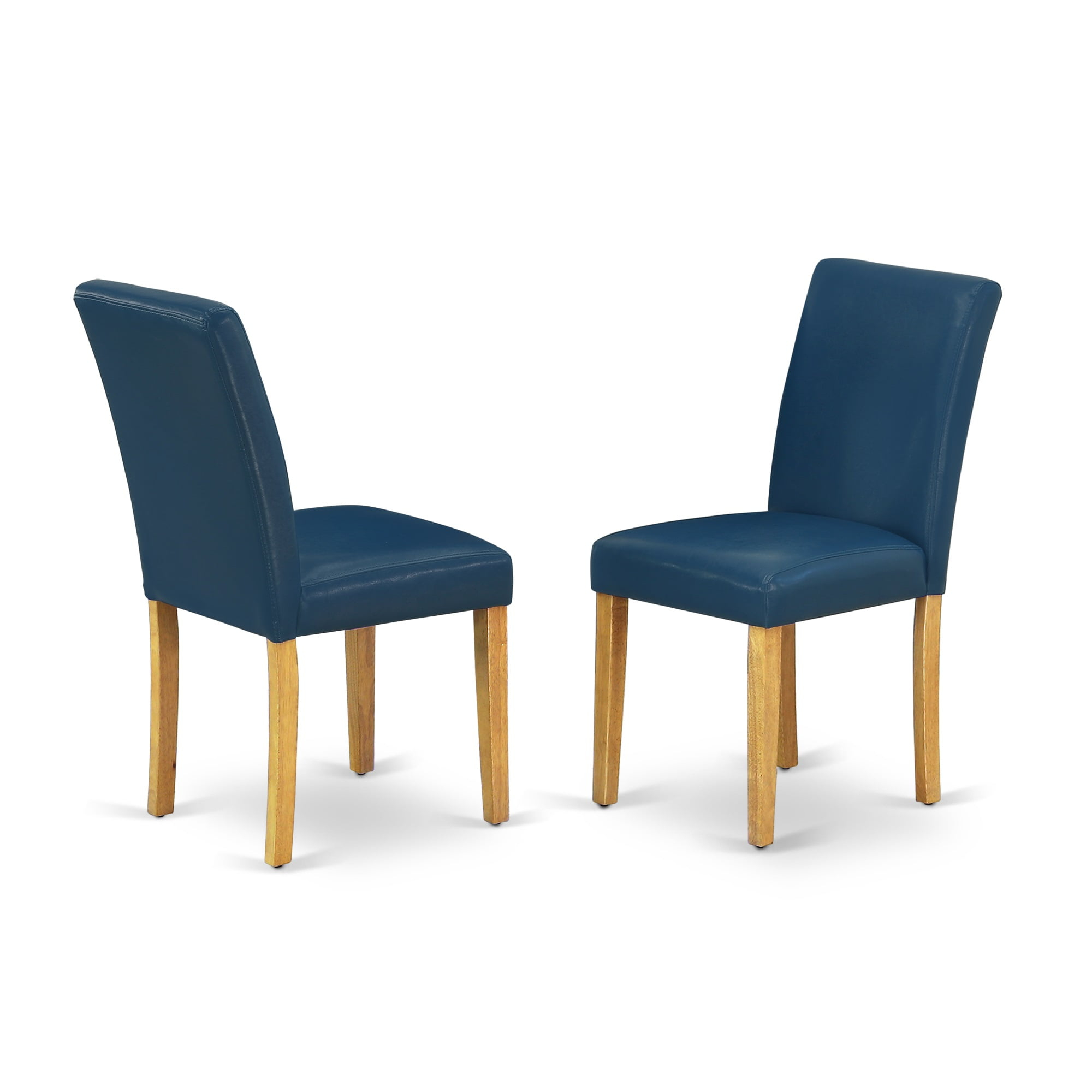 PaFagwy ABP4T55 Parson Kitchen Blue Faux Leather Padded Dining Chairs, Set of 2