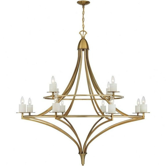 Contemporary Traditional Twelve Light Chandelier-Warm Brass Finish Bailey Street Home 159-Bel-4636183