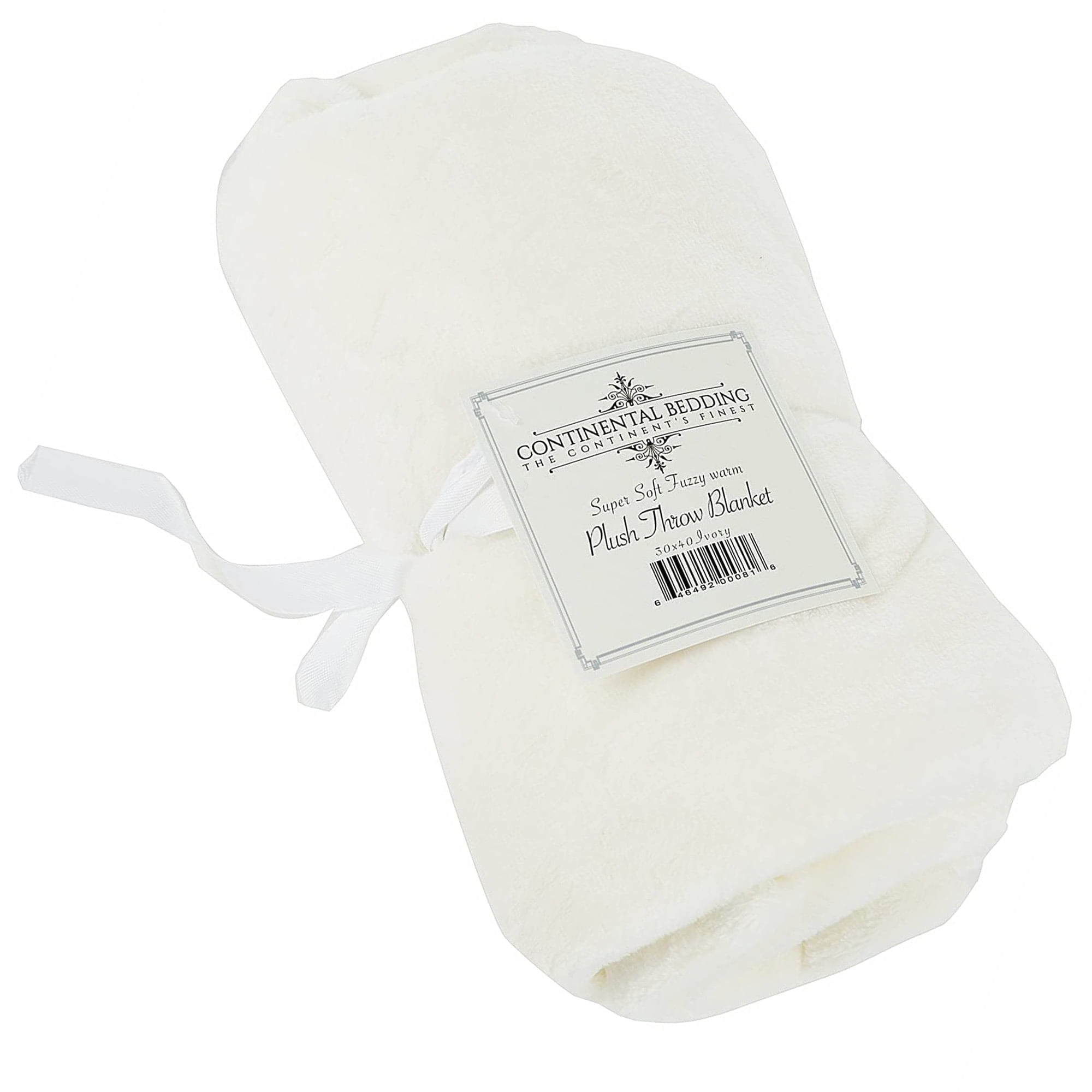 Continental Bedding Fleece Throw Blanket 30x40 Inches Ivory