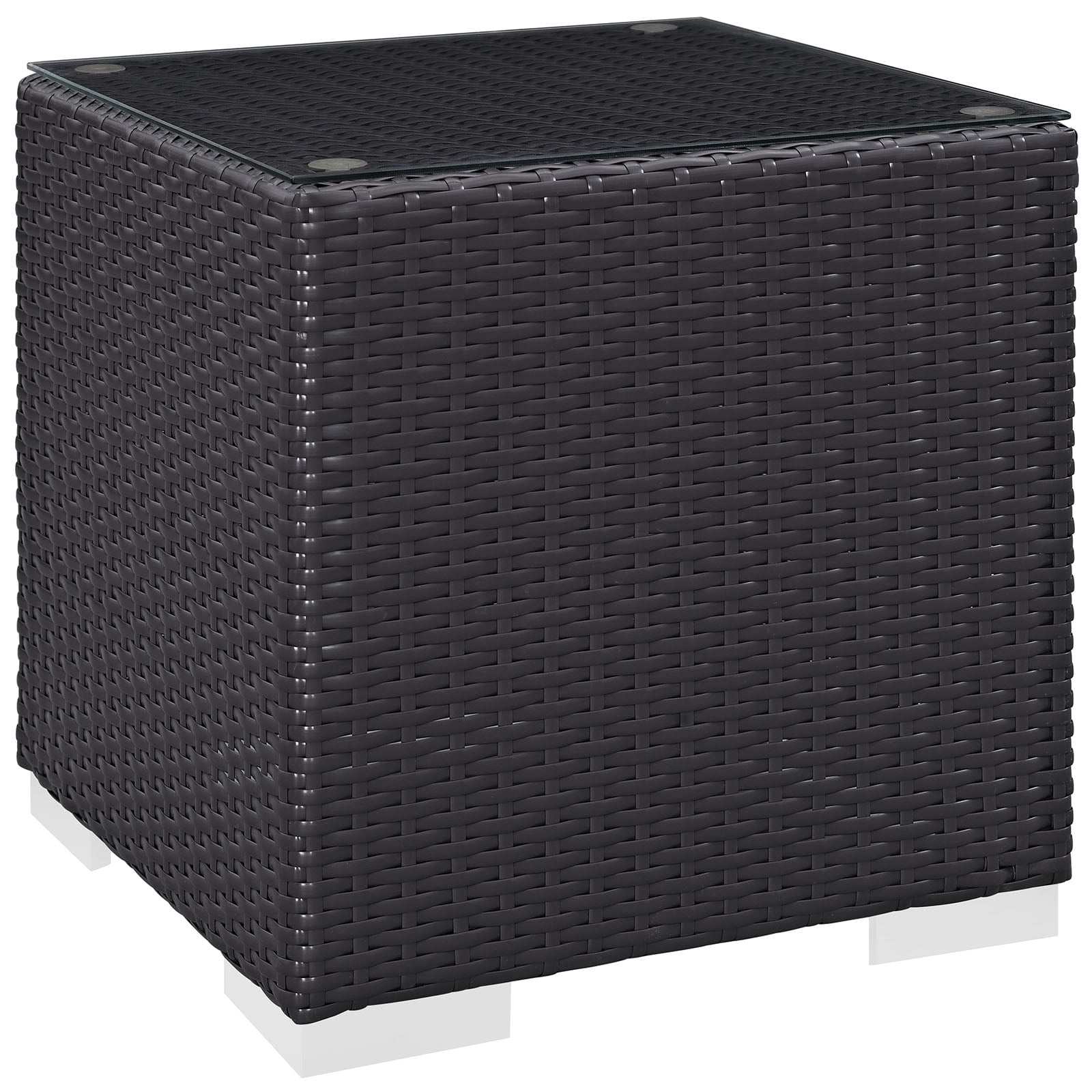 Modway Convene Wicker Rattan 5-Piece Outdoor Patio Furniture Set in Espresso