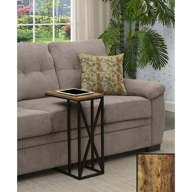 15.75 x 10 x 24.25 in. Tucson C End Table, Brown Wood with Black