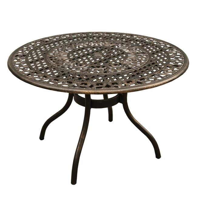 Oakland Living Outdoor Mesh Lattice Aluminum 48 inch Bronze Round Dining Table