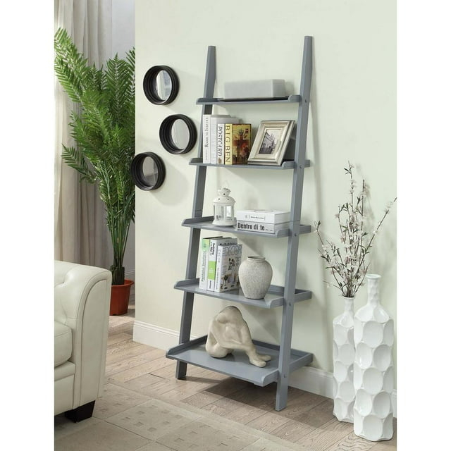 Convenience Concepts American Heritage Bookshelf Ladder, Gray