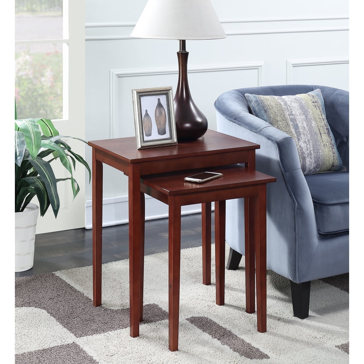 Convenience Concepts American Heritage Nesting End Tables, Mahogany