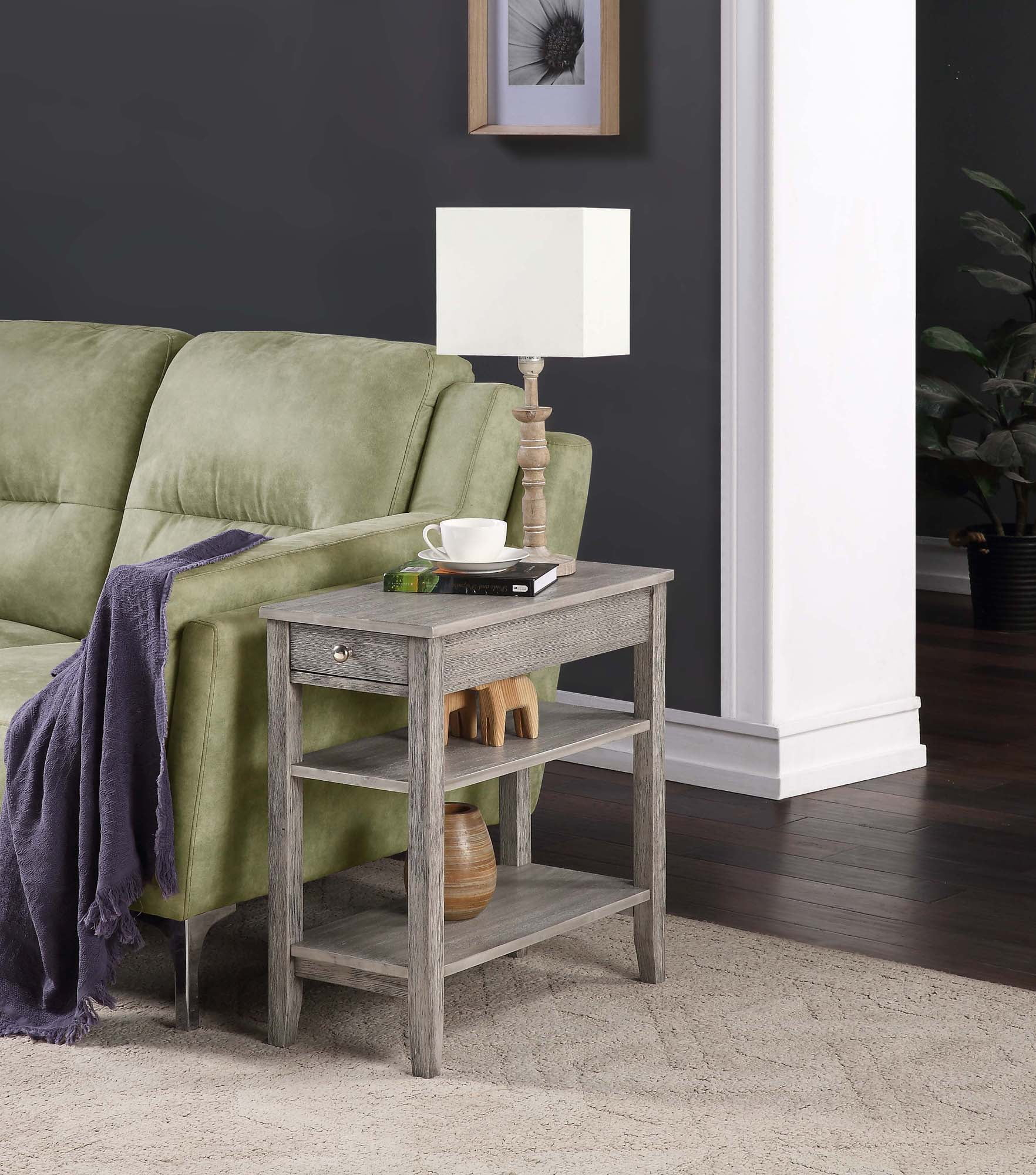 Convenience Concepts American Heritage Three Tier End Table with Drawer, Multiple Colors