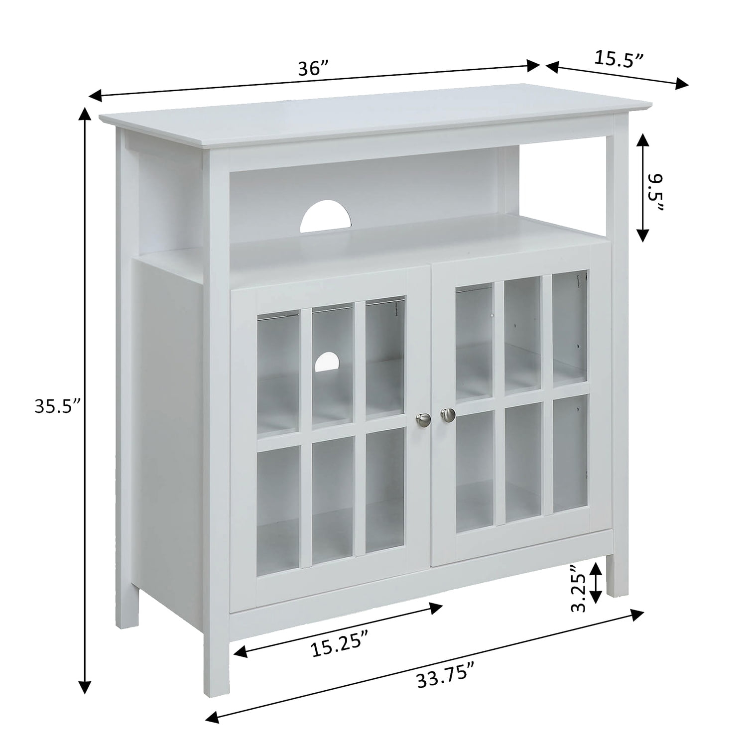 Big Sur Highboy TV Stand, White