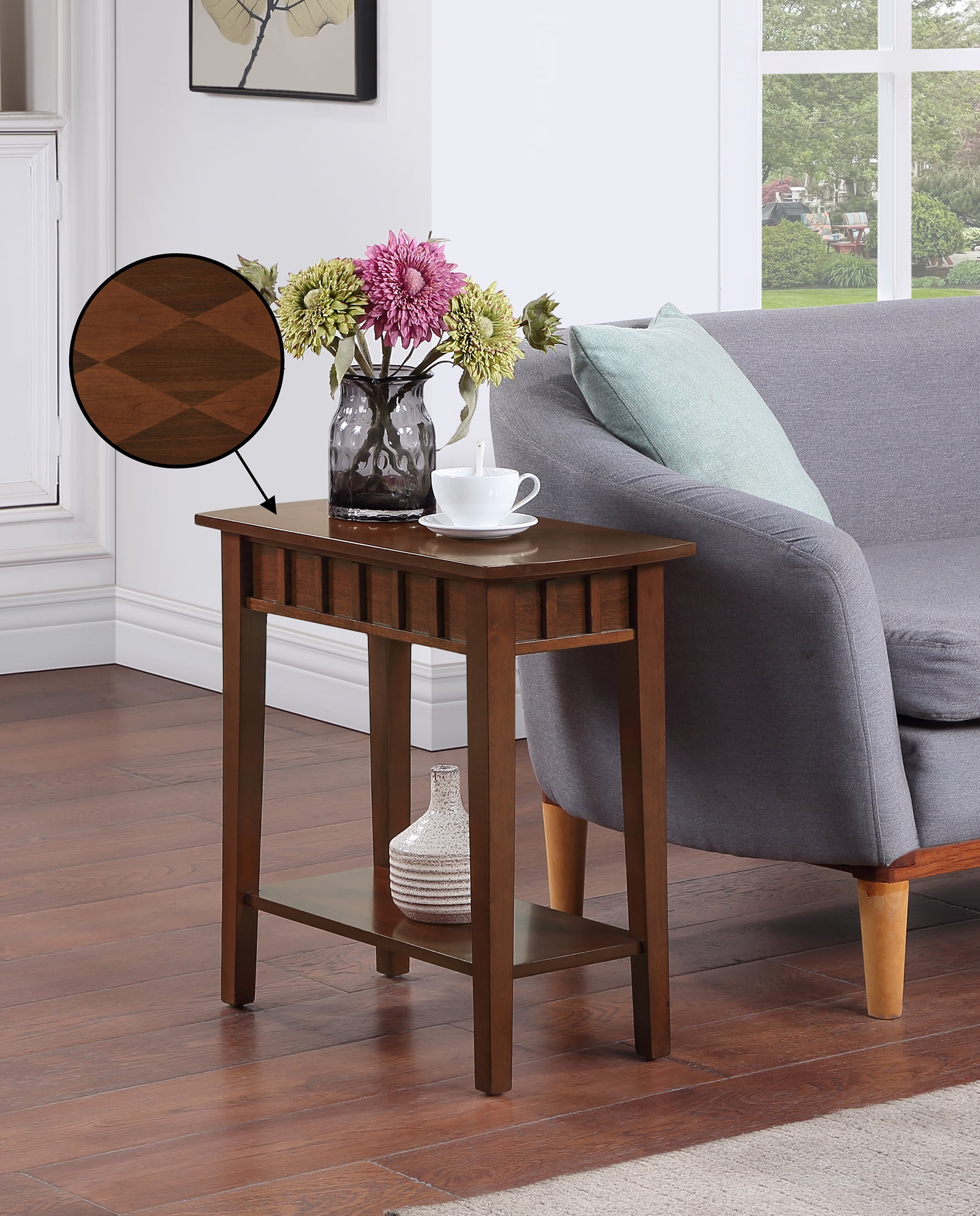 Dennis End Table with Shelf Espresso
