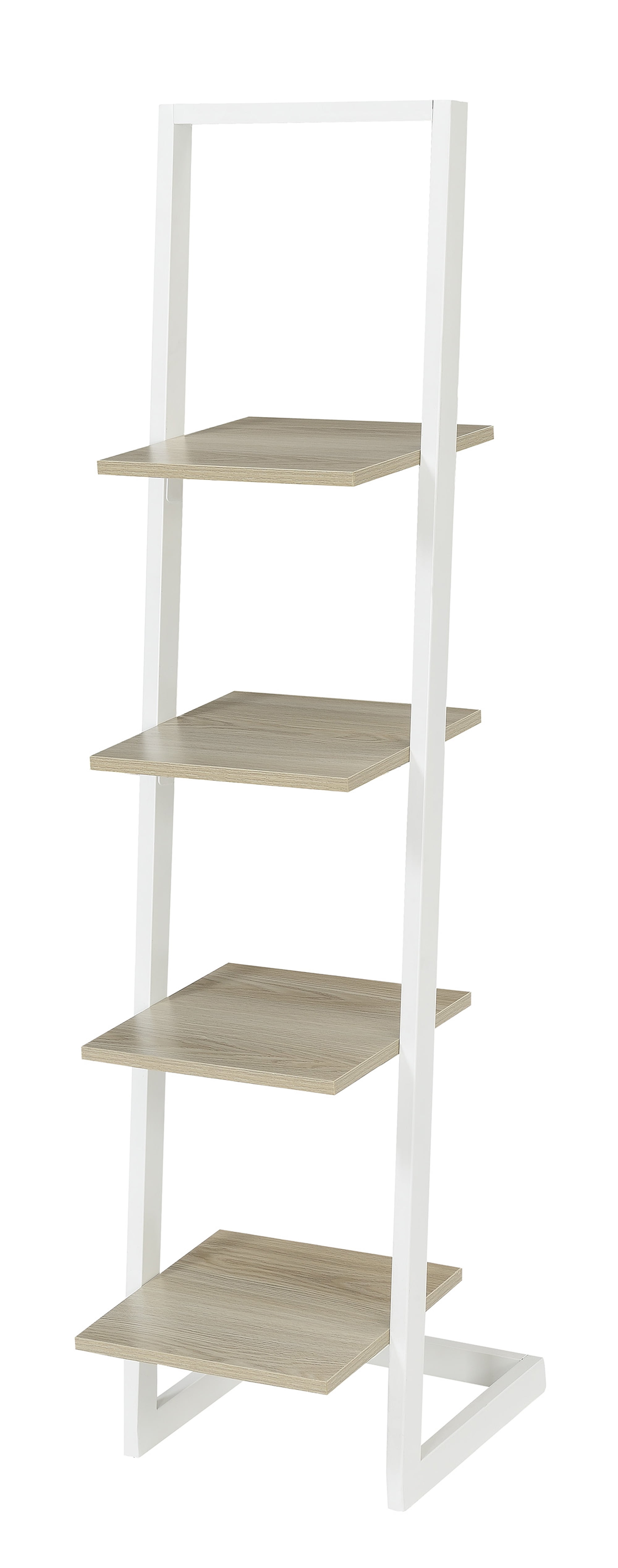 Convenience Concepts Designs2Go 4 Tier Ladder Bookshelf, Ice White/White