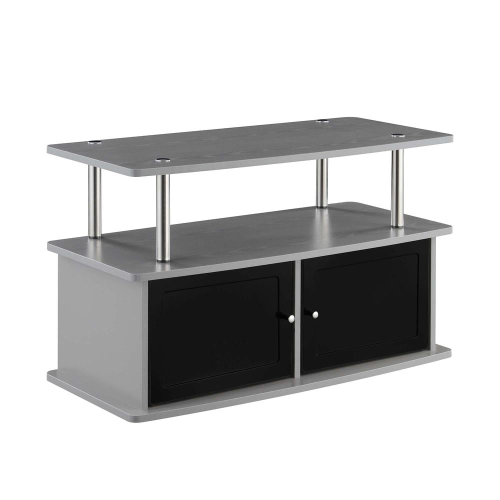 Convenience Concepts Designs2Go TV Stand with 2 Storage Cabinets and Shelf for TVs up to 40", Gray