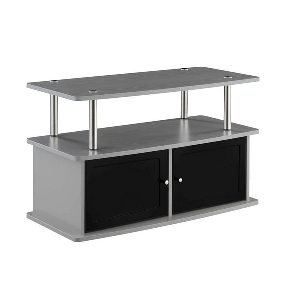 Convenience Concepts Designs2Go TV Stand with 2 Storage Cabinets and Shelf for TVs up to 40", Gray