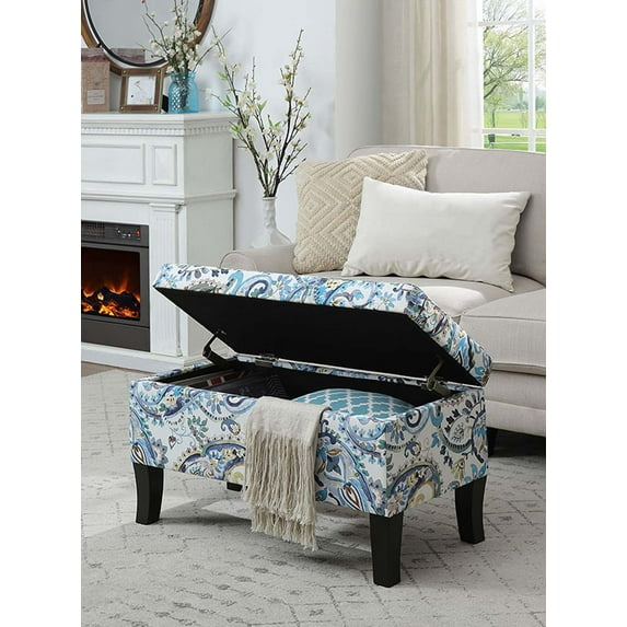Convenience Concepts Designs4Comfort Winslow Storage Ottoman, Paisley Fabric