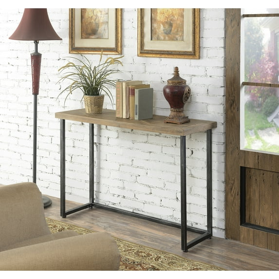 Convenience Concepts Laredo Parquet Console Table, Natural/Black