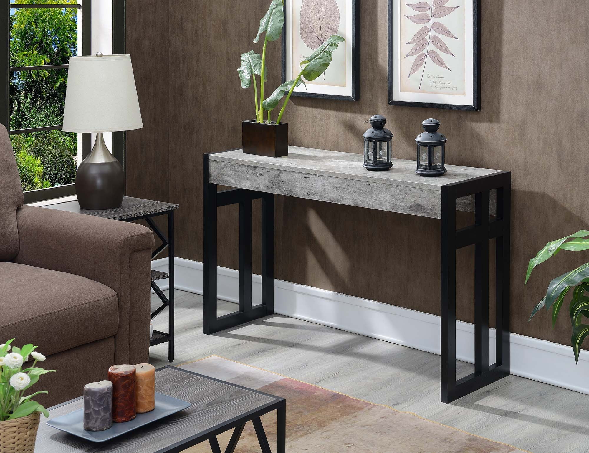 Convenience Concepts Monterey Console Table, Faux Birch/Black