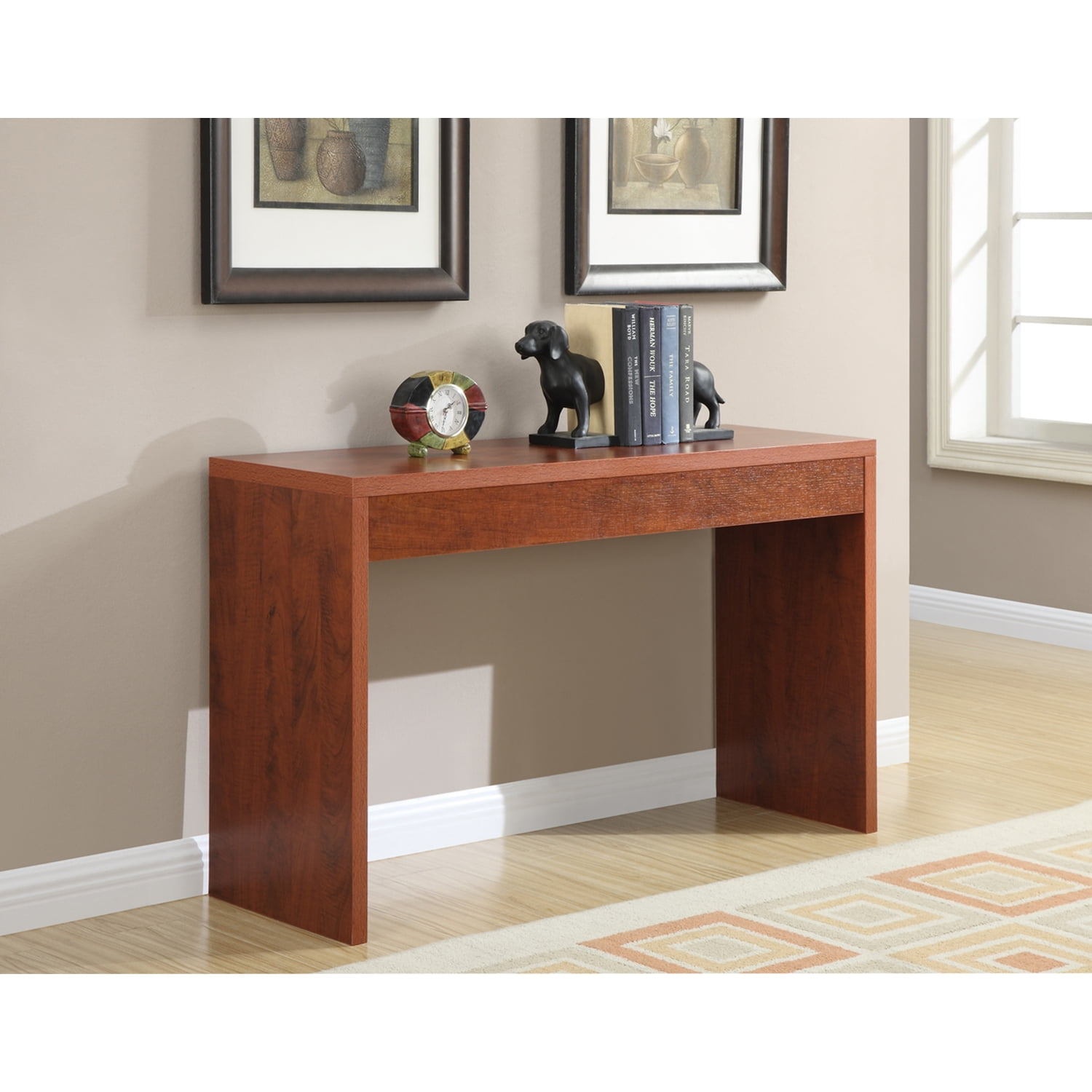 Convenience Concepts Northfield Hall Console Table/Desk, Cherry Wood Finish
