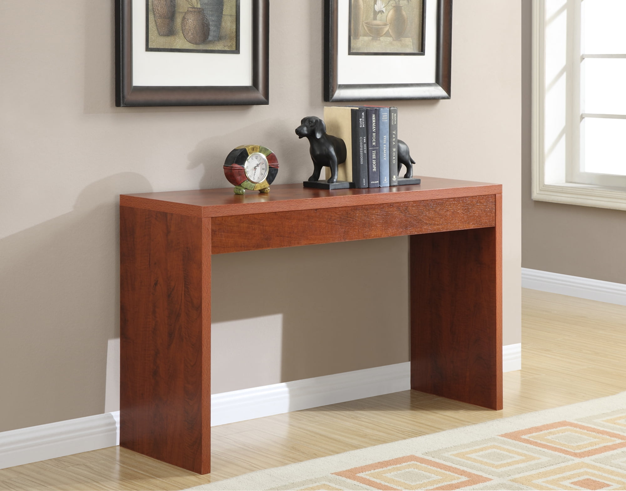 Convenience Concepts Northfield Hall Console Table/Desk, Cherry Wood Finish