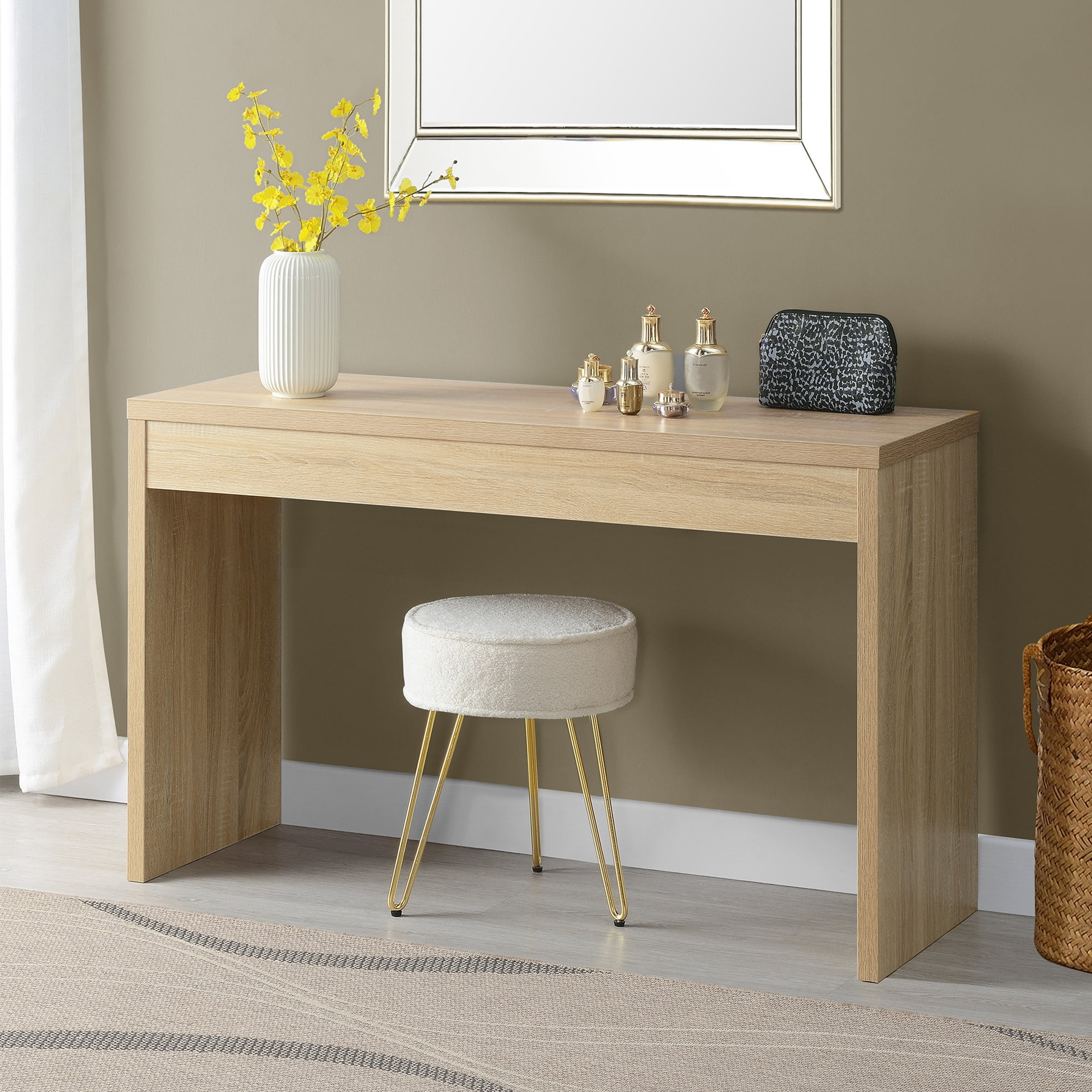 Convenience Concepts Northfield Hall Console in Weathered White Wood Finish