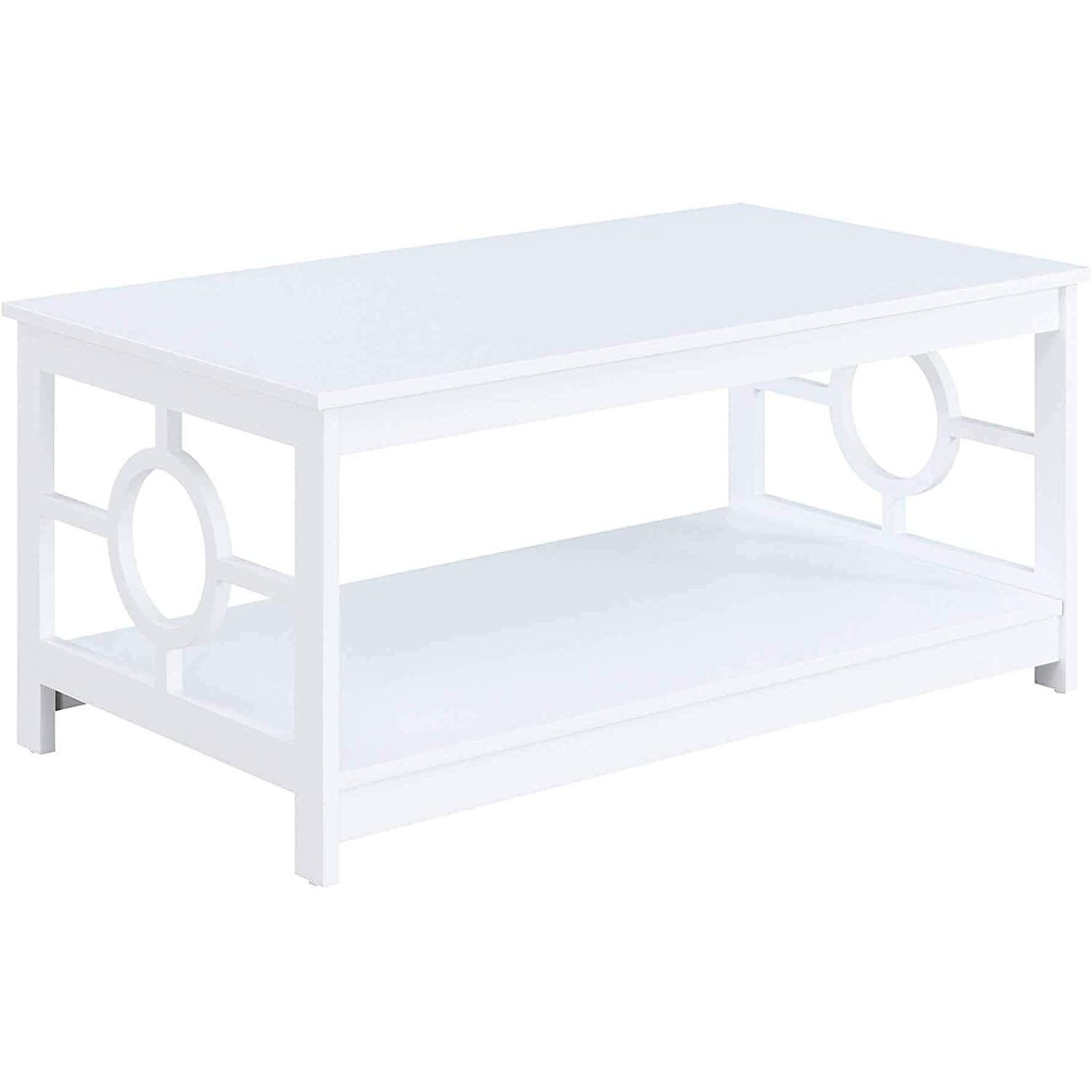 Convenience Concepts Ring Contemporary Coffee Table in White Wood Finish