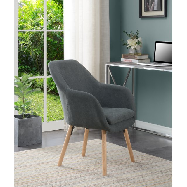 Convenience Concepts Take a Seat Charlotte Wingback Upholstered Accent Armchair, Slate Gray Fabric