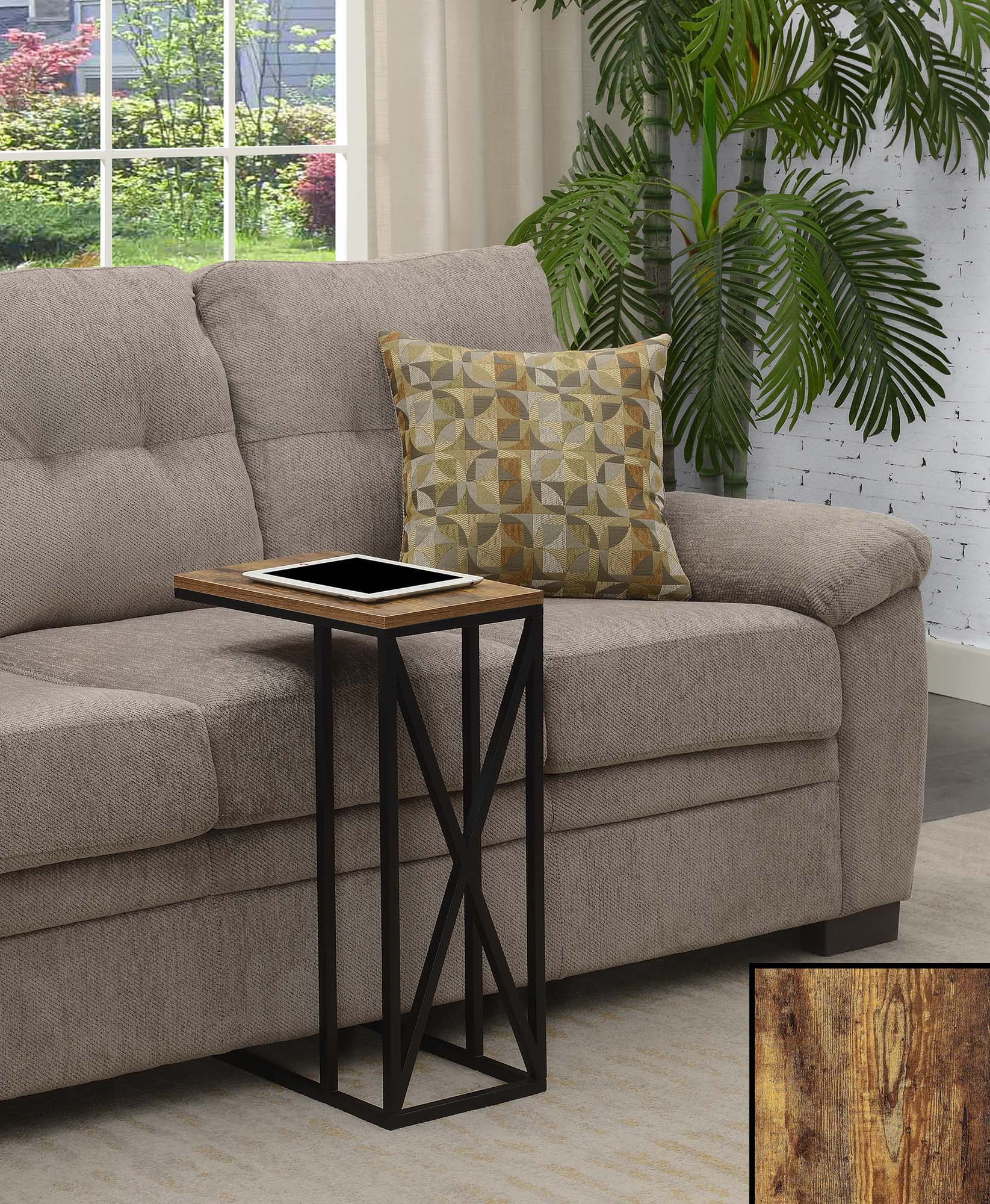 Convenience Concepts 161861BDWBL 15.75 x 10 x 24.25 in. Tucson C End Table, Brown Wood with Black
