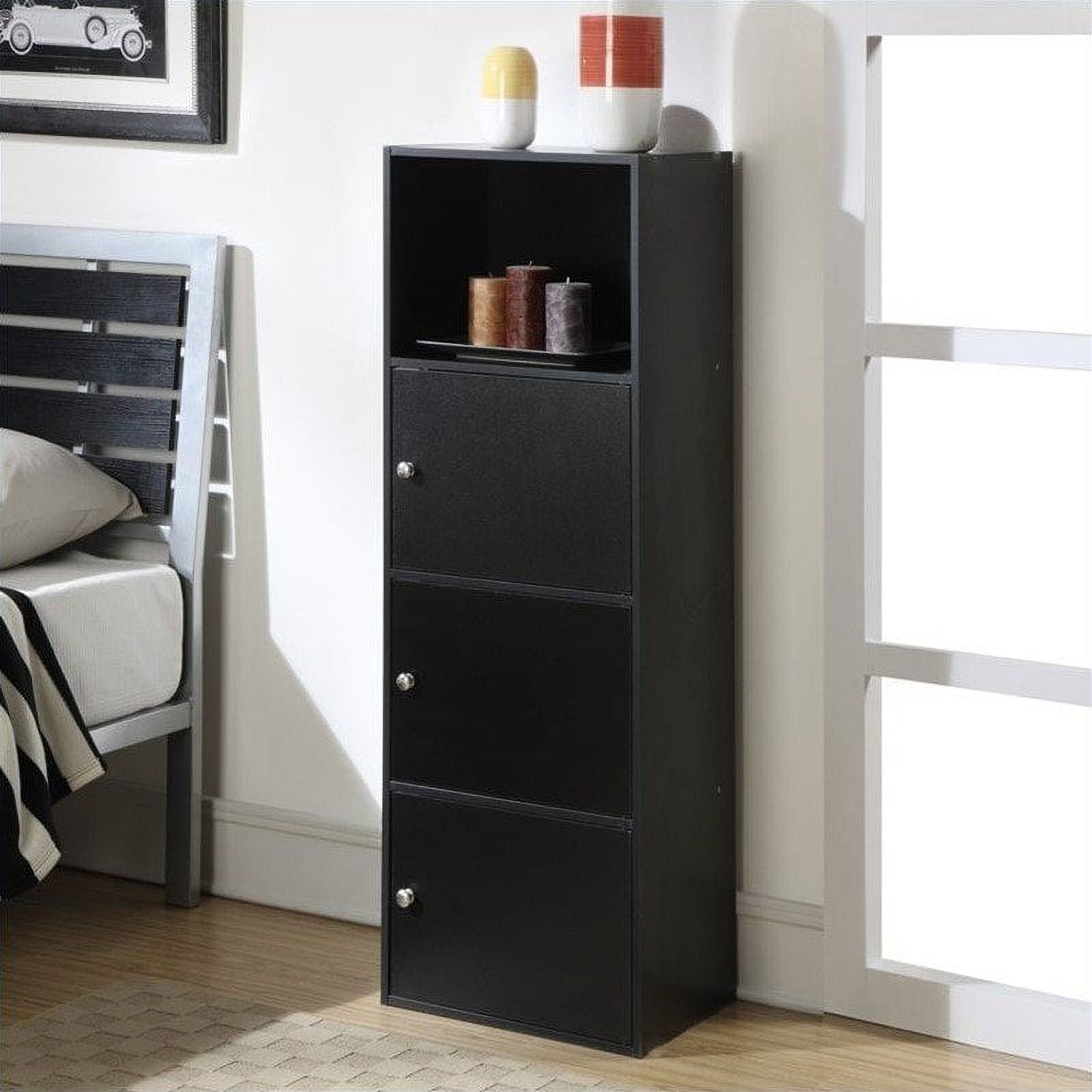 Convenience Concepts XTRA-Storage 3 Door Cabinet in Black Wood Finish