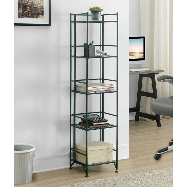 Convenience Concepts Xtra Storage 5 Tier Folding Metal Shelf, Forest Green