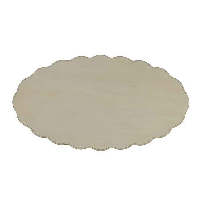 xrboomlife Oval Coffee Table in Antique White