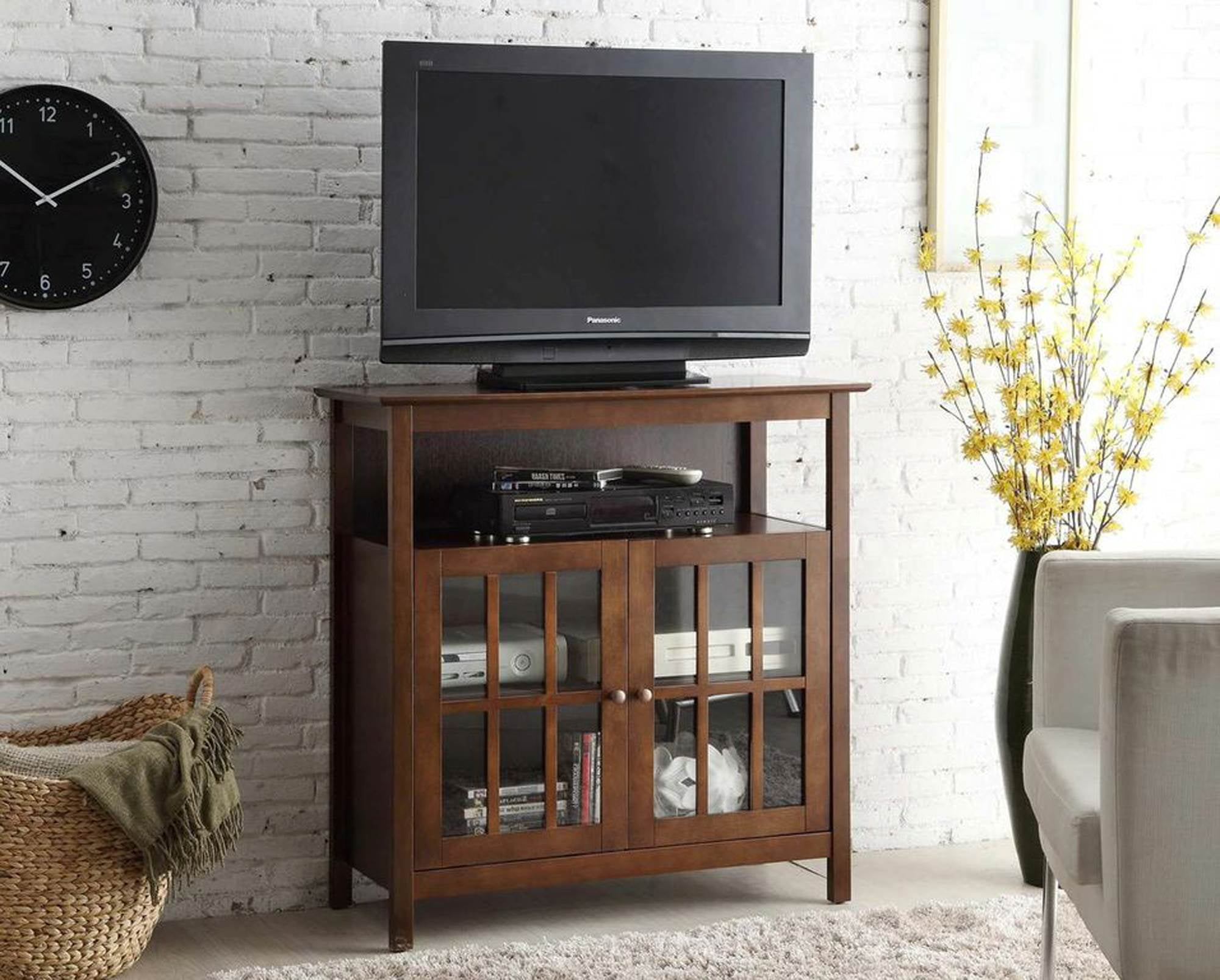 Convenience Concepts Designs2Go Big Sur Highboy TV Stand in Espresso Wood Finish