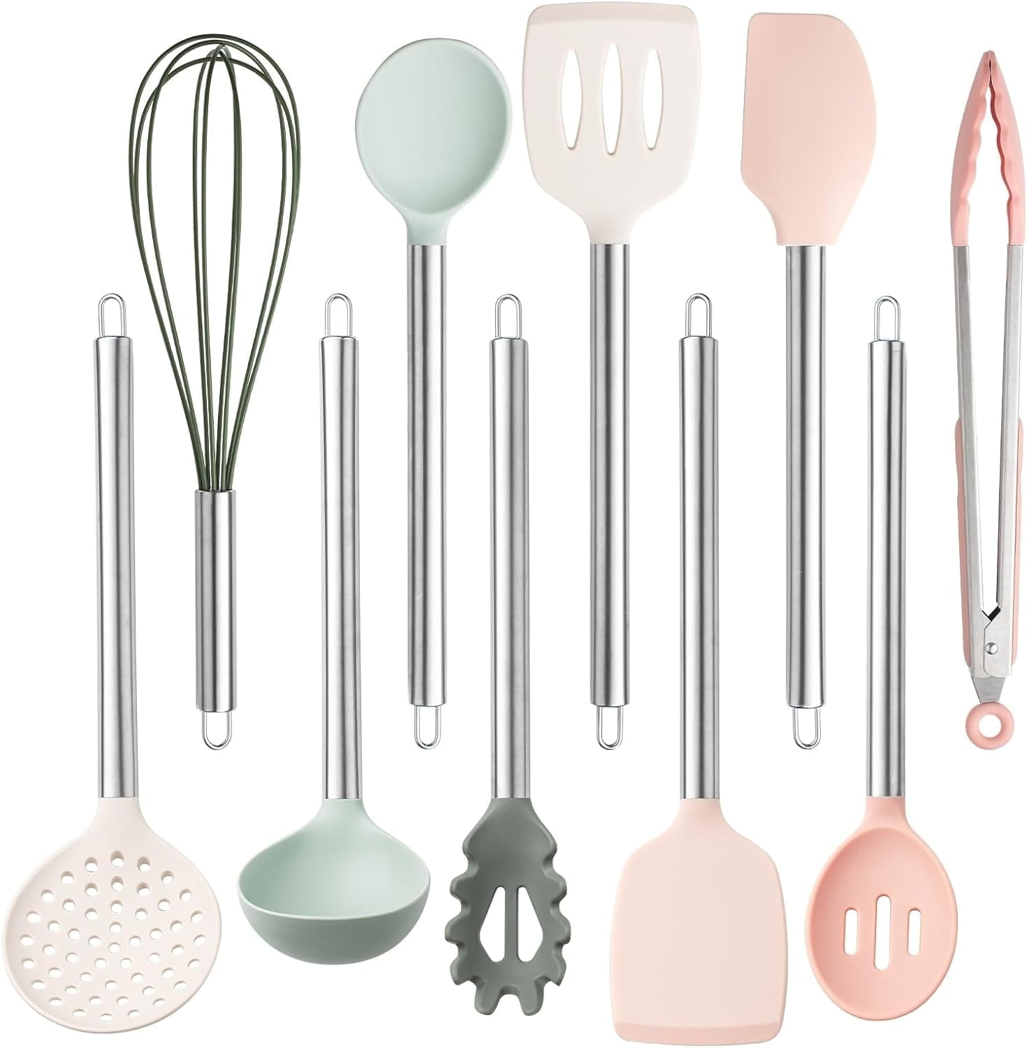 COOK WITH COLOR 10-Pc Cooking Utensils Set Kitchen Gadgets & Essentials, Mint